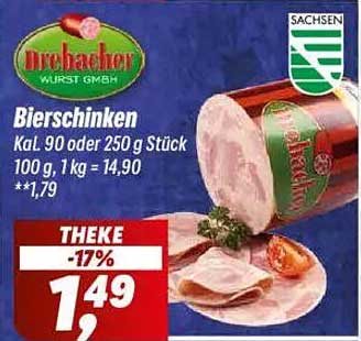 Drebacher Bierschinken - 250 g Stück
