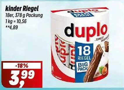 Duplo Kinder Riegel 18er Packung