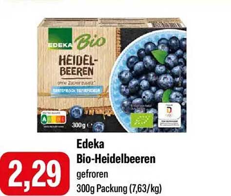 Edeka Bio-Heidelbeeren gefroren 300g Packung
