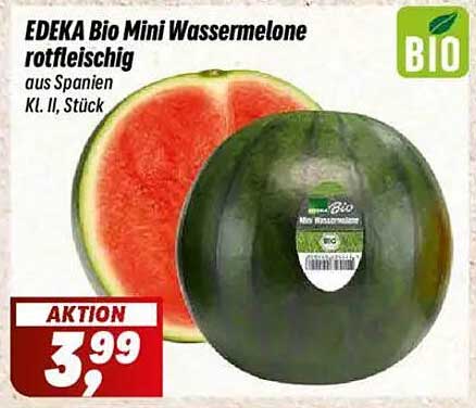 EDEKA Bio Mini Wassermelone rotfleischig aus Spanien