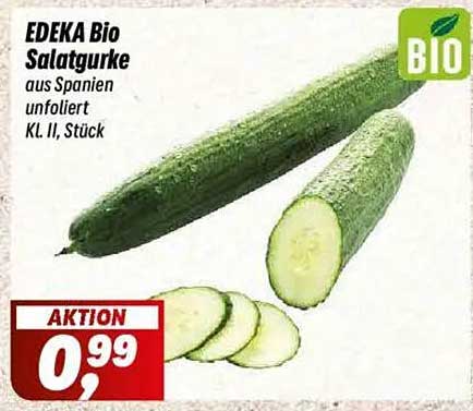 EDEKA Bio Salatgurke aus Spanien - unfoliert, KL II, Stück