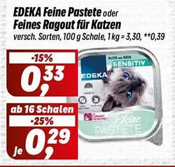 EDEKA Feine Pastete oder Feines Ragout für Katzen