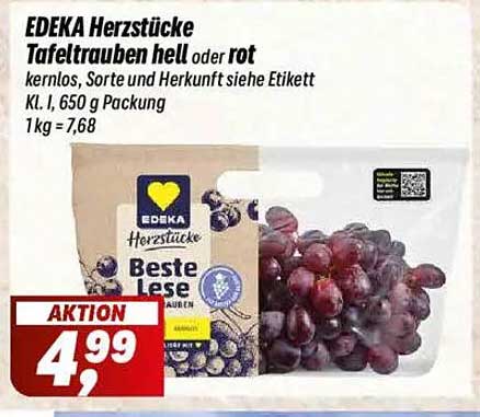EDEKA Herzstücke Tafeltrauben hell oder rot