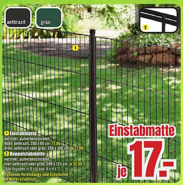 Einstabmatte - Anthrazit oder Grün, je 17,-