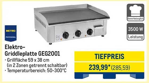 Elektro-Griddleplatte GEG2001