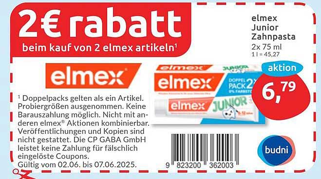 elmex Junior Zahncreme – Doppelpack 2x75 ml zum Aktionspreis