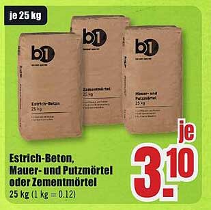 Estrich-Beton, Mauer- und Putzmörtel oder Zementmörtel 25 kg