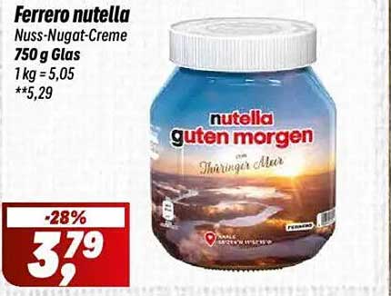 Ferrero nutella Nuss-Nugat-Creme 750 g Glas