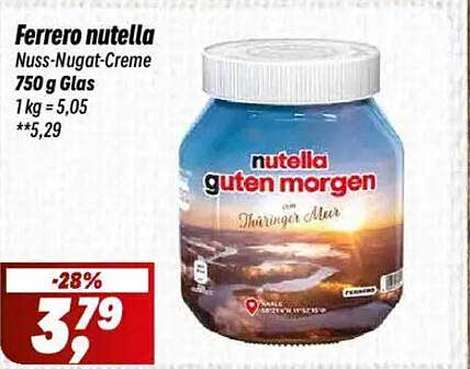 Ferrero nutella Nuss-Nugat-Creme 750 g Glas