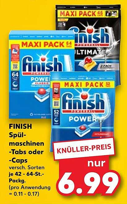 FINISH Spülmaschinen-Tabs oder -Caps, verschiedene Sorten 42 - 64 St. Packung