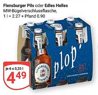 Flensburger Pils oder Edles Helles - 6 x 0,33 l