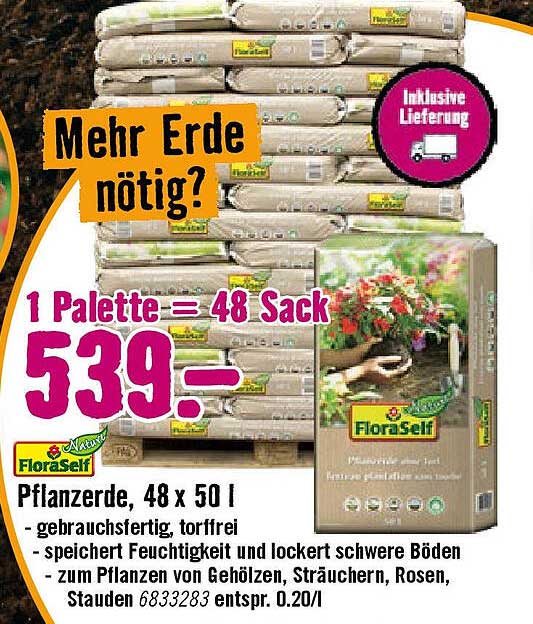 FloraSelf Pflanzerde, 48 x 50 l