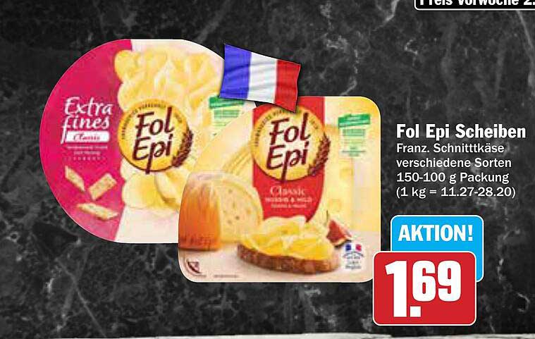 Fol Epi Scheiben - Französischer Schnittkäse in verschiedenen Sorten