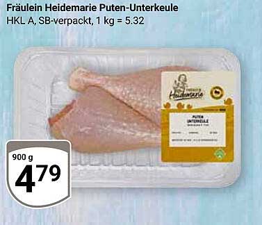 Fräulein Heidemarie Puten-Unterkeule, 900 g, HKL A, SB-verpackt