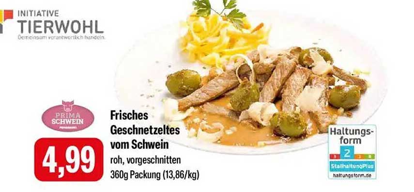 Frisches Geschnetzeltes vom Schwein
