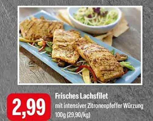 Frisches Lachsfilet mit intensiver Zitronenpfeffer Würzung