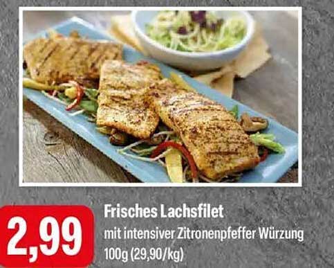 Frisches Lachsfilet mit intensiver Zitronenpfeffer Würzung