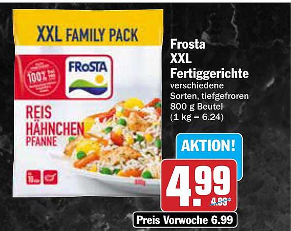 Frosta XXL Fertiggerichte verschiedene Sorten, tiefgefroren 800 g Beutel