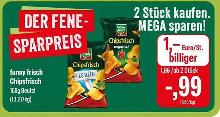 Funny Frisch Chipsfrisch 150g Beutel - 2 Stück kaufen und MEGA sparen!