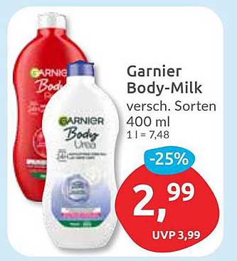 Garnier Body-Milk verschiedene Sorten 400 ml