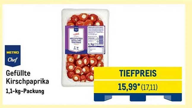 Gefüllte Kirschpaprika 1,1-kg-Packung