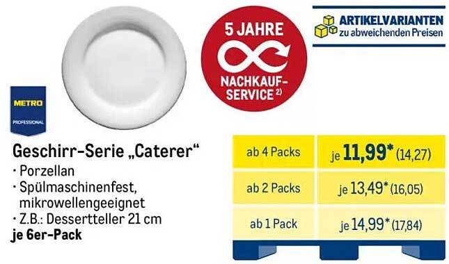 Geschirr-Serie „Caterer“ – 6er-Pack Dessertteller
