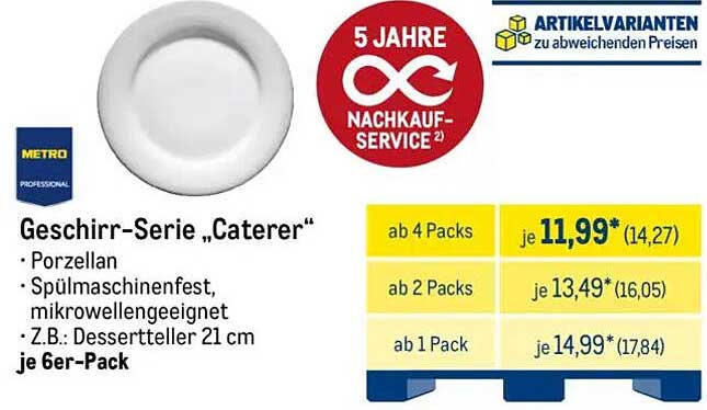 Geschirr-Serie „Caterer“ 6er-Pack