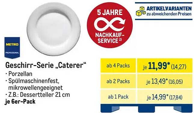 Geschirr-Serie „Caterer“ - Dessertteller 21 cm