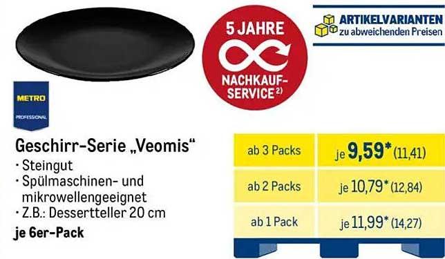 Geschirr-Serie „Veomis“ - 6er-Pack Dessertteller
