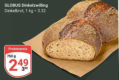 GLOBUS Dinkelzwilling Dinkelbrot, 750 g