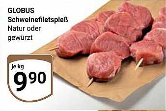 GLOBUS Schweinefiletspieß Natur oder gewürzt