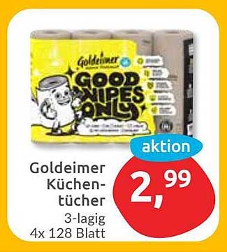 Goldeimer Küchentücher 3-lagig, 4x 128 Blatt