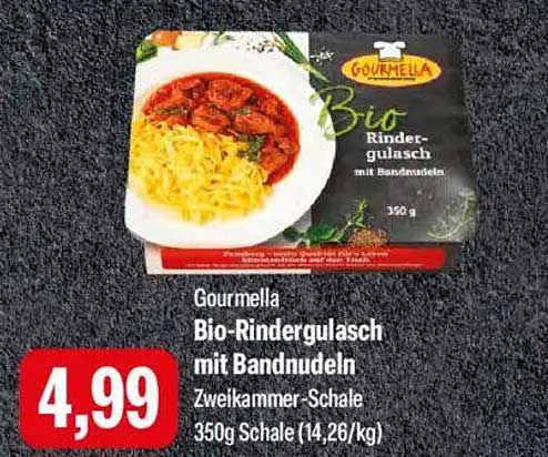 Gourmella Bio-Rindergulasch mit Bandnudeln