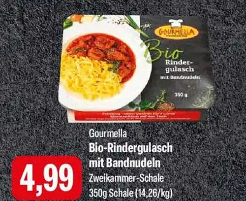 Gourmella Bio-Rindergulasch mit Bandnudeln