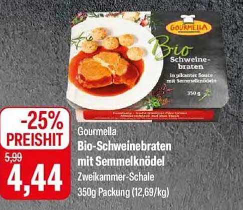 Gourmella Bio-Schweinebraten mit Semmelknödel - 350g