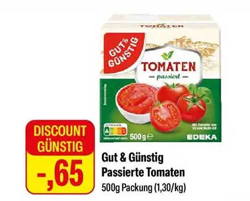 Gut & Günstig Passierte Tomaten 500g Packung