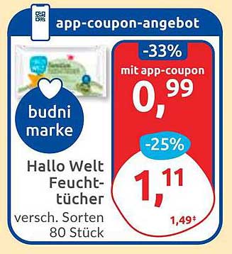 Hallo Welt Feuchttücher, 80 Stück