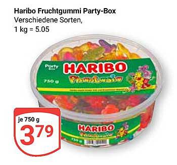 Haribo Fruchtgummi Party-Box, verschiedene Sorten, 750 g