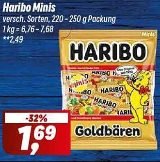 Haribo Minis in verschiedenen Sorten, 220 - 250 g Packung
