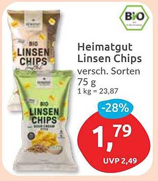 HeimMatGut Linsen Chips - verschiedene Sorten 75 g