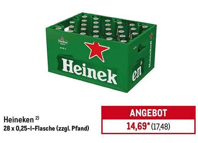 Heineken 28 x 0,25 l-Flasche (zzgl. Pfand)