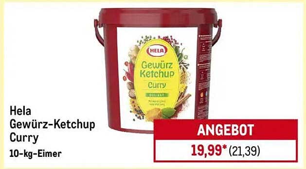 Hela Gewürz-Ketchup Curry 10-kg-Eimer