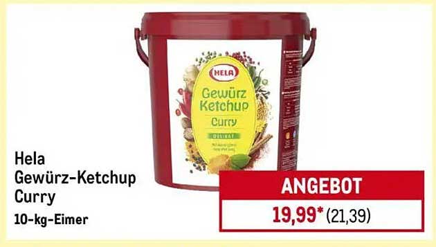 Hela Gewürz-Ketchup Curry 10-kg-Eimer