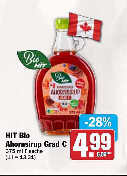 HIT Bio Ahornsirup Grad C 375 ml