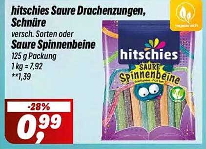 hitschiess Saure Drachenzungen, Schnüre oder Saure Spinnenbeine 125 g