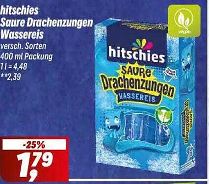 hitschiess Saure Drachenzungen Wassereis 400 ml
