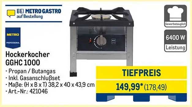 Hockerkocher GGHC 1000 - Professioneller Gastro-Geschmack