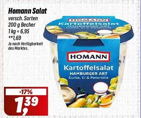 Homann Kartoffelsalat Hamburger Art 200 g Becher