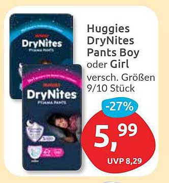 Huggies DryNites Pants Boy oder Girl, verschiedene Größen 9/10 Stück
