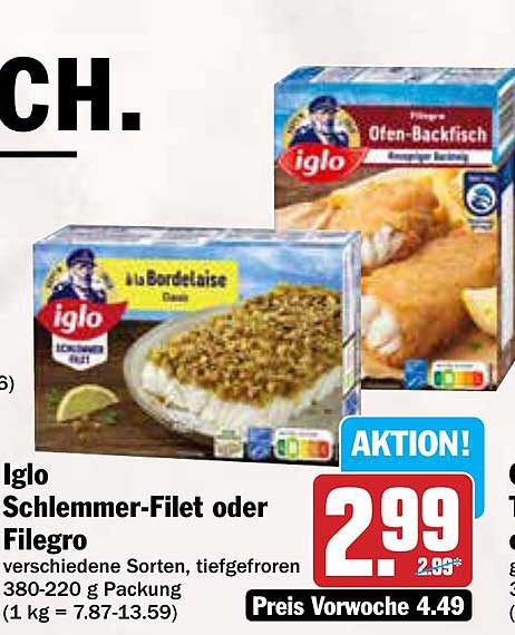 Iglo Schlemmer-Filet oder Filegro